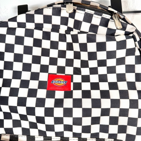 Dickies Black and White Checkerboard Canvas Backpack - Picture 3 of 4